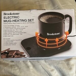 Brookstone Black Electric Mug Warmer Set